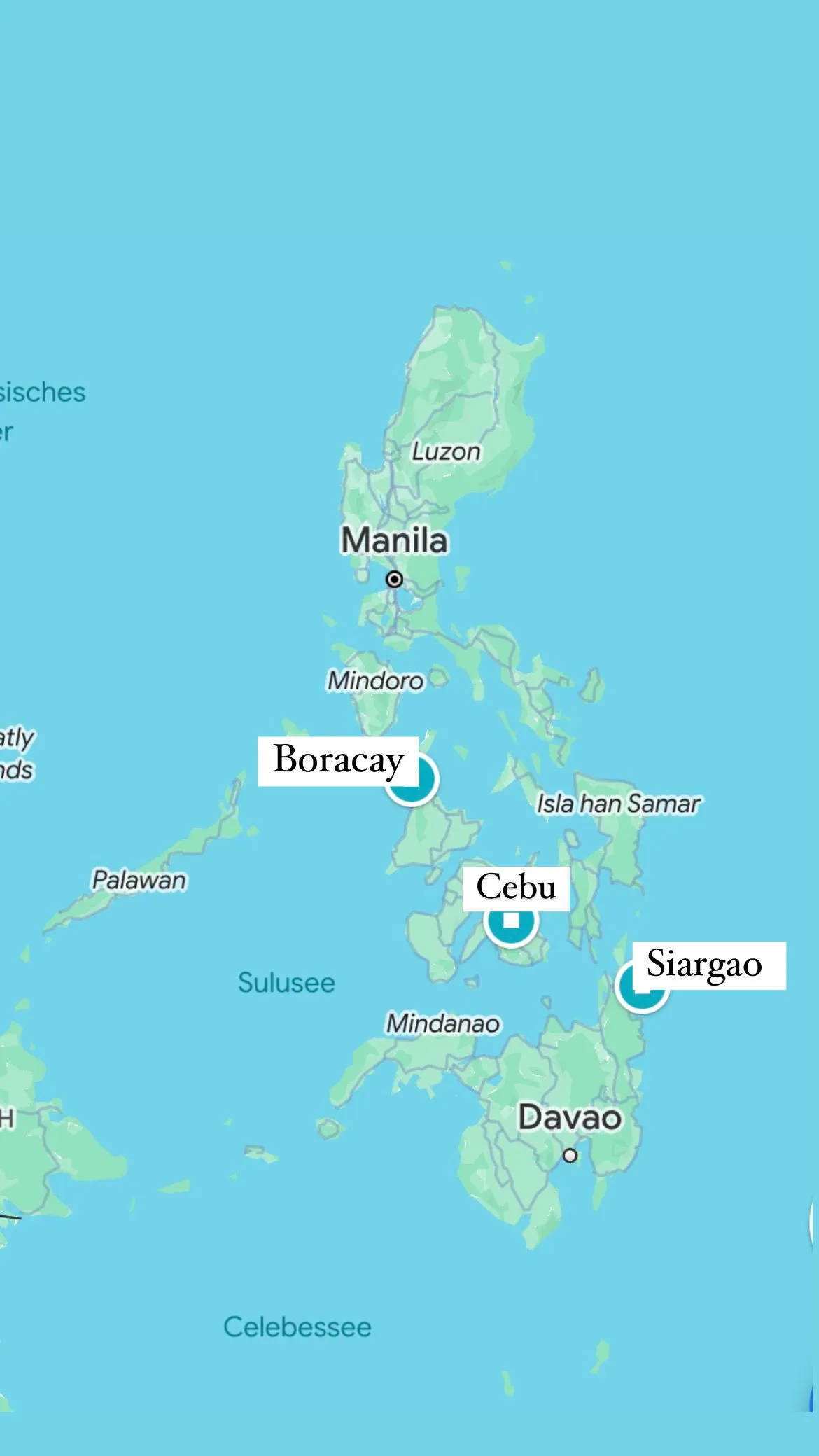 Reiseroute Philippinen 2 Reiseroute Philippinen 2